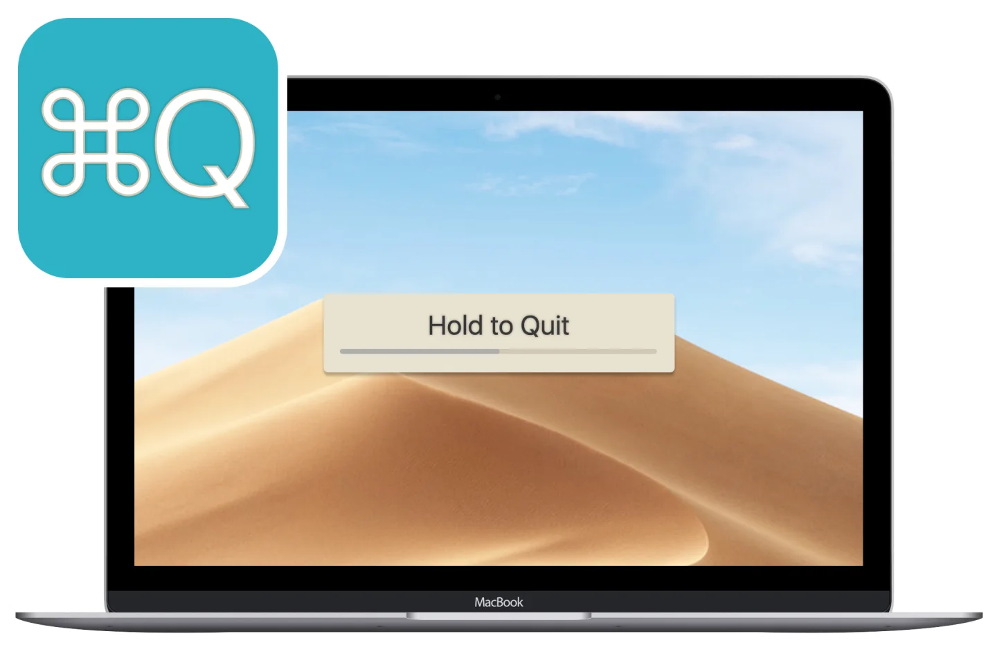 تطبيق CommandQ معروض على جهاز Mac